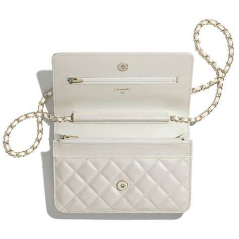 chanel wallet white|white chanel wallet on chain.